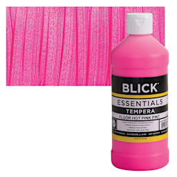 Blick Essentials Tempera - Fluorescent Hot Pink, Pint and swatch