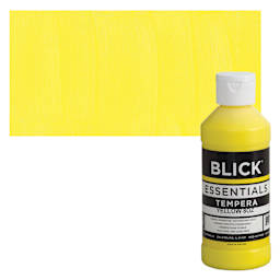 Blick Essentials Tempera - Yellow, 8 oz bottle and swatch