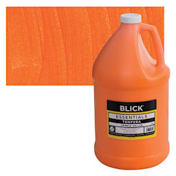 Blick Essentials Tempera - Orange, Gallon and swatch
