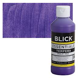 Blick Essentials Tempera - Violet, 8 oz bottle and swatch
