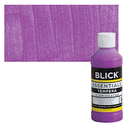 Blick Essentials Tempera - Fluorescent Violet, 8 oz bottle and swatch
