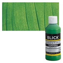 Blick Essentials Tempera - Green, 8 oz bottle and swatch