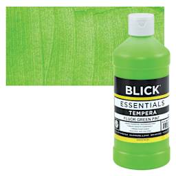 Blick Essentials Tempera - Fluorescent Green, Pint and swatch