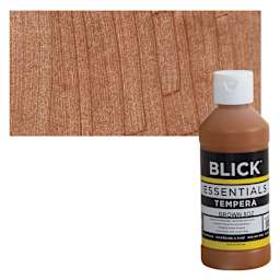 Blick Essentials Tempera - Brown, 8 oz bottle and swatch