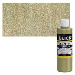 Blick Essentials Tempera - Brass (Metallic), 8 oz bottle and swatch