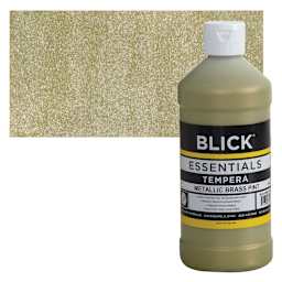 Blick Essentials Tempera - Brass (Metallic), Pint and swatch