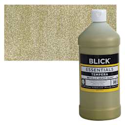 Blick Essentials Tempera - Brass (Metallic), Quart and swatch