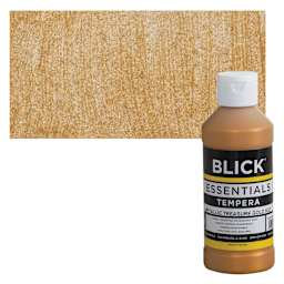 Blick Essentials Tempera - Treasure Gold (Metallic), 8 oz bottle and swatch
