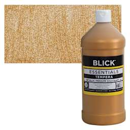 Blick Essentials Tempera - Treasure Gold (Metallic), Quart and swatch