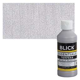 Blick Essentials Tempera - Silver (Metallic), 8 oz bottle and swatch