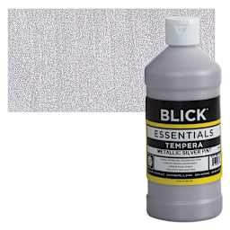 Blick Essentials Tempera - Silver (Metallic), Pint and swatch