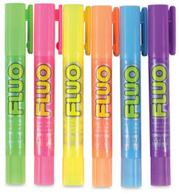 Playcolor Tempera Paint Stick Sets 6 Fluorescent Paint Sticks shown upright