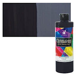 Chroma Chromatemp Artists' Tempera Paint - Black, Pint and swatch
