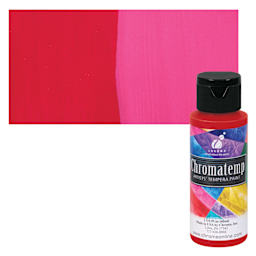 Chroma Chromatemp Artists' Tempera Paint - Red, 2 oz bottle and swatch