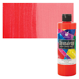 Chroma Chromatemp Artists' Tempera Paint - Fluorescent Red, Pint and swatch