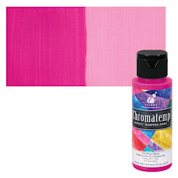 Chroma Chromatemp Artists' Tempera Paint - Magenta, 2 oz bottle and swatch