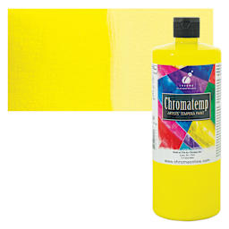 Chroma Chromatemp Artists' Tempera Paint - Yellow, Quart and swatch