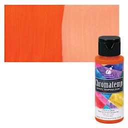 Chroma Chromatemp Artists' Tempera Paint - Orange, 2 oz bottle and swatch