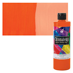 Chroma Chromatemp Artists' Tempera Paint - Orange, Pint and swatch