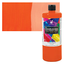 Chroma Chromatemp Artists' Tempera Paint - Orange, Quart and swatch