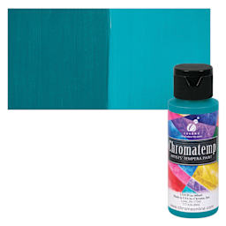 Chroma Chromatemp Artists' Tempera Paint - Turquoise, 2 oz bottle and swatch