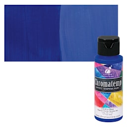 Chroma Chromatemp Artists' Tempera Paint - Ultramarine Blue, 2 oz bottle and swatch