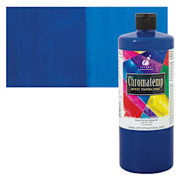 Chroma Chromatemp Artists' Tempera Paint - Phthalo Blue, Quart and swatch