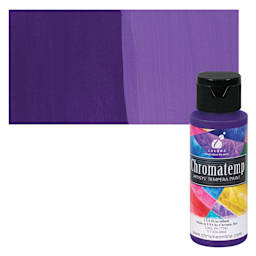 Chroma Chromatemp Artists' Tempera Paint - Violet, 2 oz bottle and swatch
