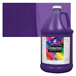 Chroma Chromatemp Artists' Tempera Paint - Violet, 128 oz bottle and swatch