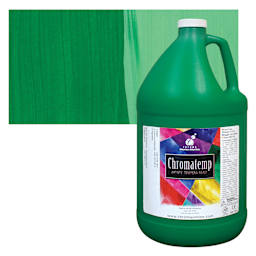 Chroma Chromatemp Artists' Tempera Paint - Green, 128 oz bottle and swatch