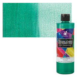 Chroma Chromatemp Artists' Tempera Paint - Pearlescent Green, Pint and swatch