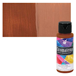 Chroma Chromatemp Artists' Tempera Paint - Brown, 2 oz bottle and swatch