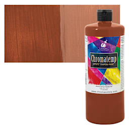 Chroma Chromatemp Artists' Tempera Paint - Brown, Quart and swatch