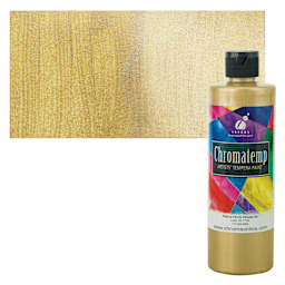 Chroma Chromatemp Artists' Tempera Paint - Pearlescent Gold, Pint and swatch