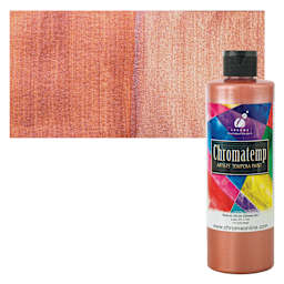 Chroma Chromatemp Artists' Tempera Paint - Pearlescent Copper, Pint and swatch
