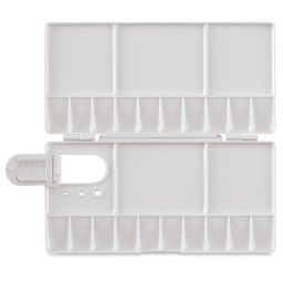 Folding Watercolor Palette - Top view of opened palette showing thumbhole