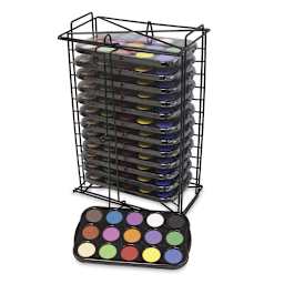 Tempera Mini Cakes and Sets-Rack with 12, 15 Color Sets  