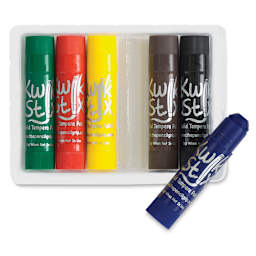 Kwik Stix Tempera Paint - Primary Colors, Set of 6 (Out of packaging)