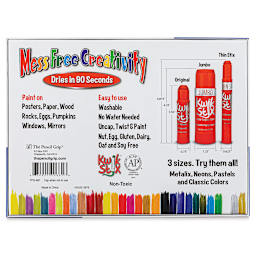Kwik Stix Tempera Paint - Set of 30, Assorted Colors (Back of packaging)