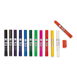 Kwik Stix Tempera Paint -Thin Stix, Classic Colors, Set of 12 (Out of packaging, Cap off Orange tempera paint)