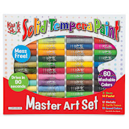 Kwik Stix Tempera Paint - Master Art Set of 60, Assorted Colors (Front of packaging)