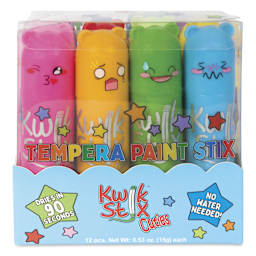 Kwik Stix Tempera Paint - Set of 12, Cuties, Assorted Colors - front of packaging