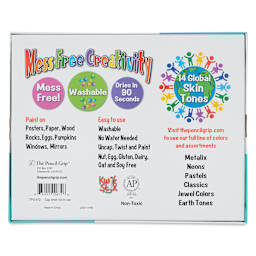 Kwik Stix Tempera Paint - Global Skin Tone Colors, Set of 14 (Back of package)