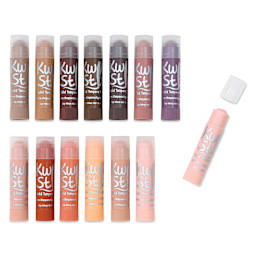 Kwik Stix Tempera Paint - Global Skin Tone Colors, Set of 14 (One stick with cap off)