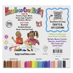 Kwik Stix Tempera Paint - Set of 24, Assorted and Global Skin Tones back of package