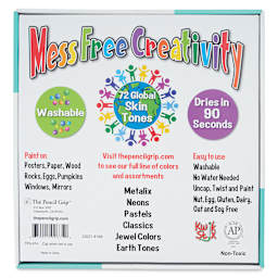 Kwik Stix Tempera Paint - Global Skin Tone Colors, Classpack Set of 72 (Back of package)