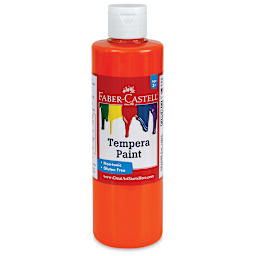 Faber-Castell Tempera Paint - Front of 8 oz Orange bottle
