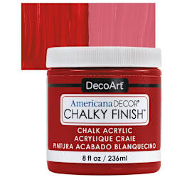 DecoArt Americana Decor Chalky Finish Paint - Rouge, 8 oz jar and swatch
