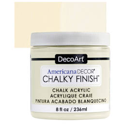 DecoArt Americana Decor Chalky Finish Paint - Lace, 8 oz jar and swatch