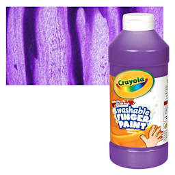 Crayola Washable Fingerpaint - Violet, 16 oz bottle and swatch